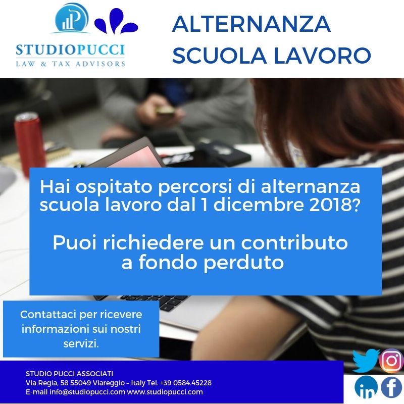 Voucher a favore di imprese/soggetti REA che hanno ospitato percorsi di Alternanza Scuola Lavoro