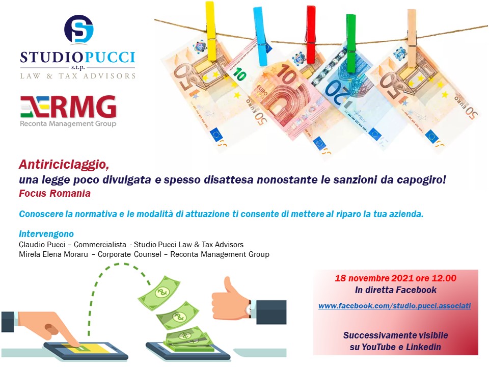 Antiriciclaggio, focus Romania – Diretta Facebook 18.11.2021