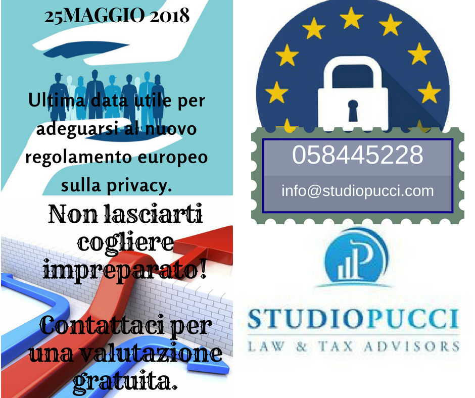 Newsletter Studio Pucci Associati – Oggi vi parliamo di…nuovo regolamento europeo sulla privacy.