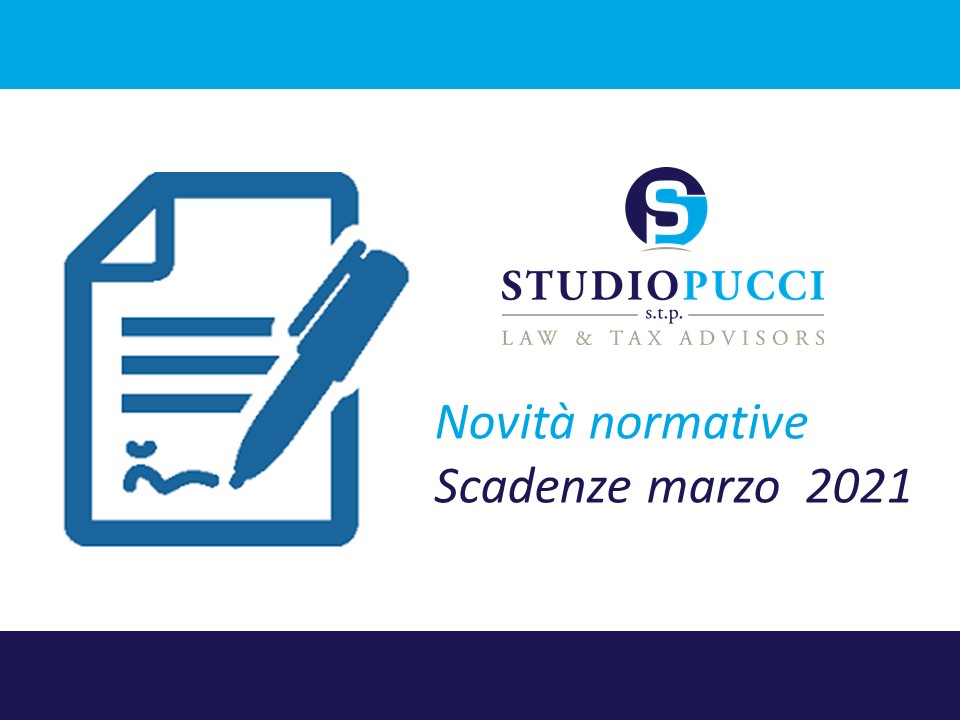 Novità del mese di febbraio e scadenze marzo 2021