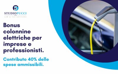 Bonus colonnine elettriche per imprese e professionisti.