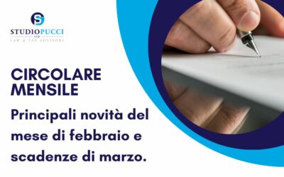 Circolare mensile: le novità di febbraio e le scadenze di marzo 2024.