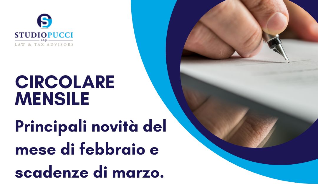 Circolare mensile: le novità di febbraio e le scadenze di marzo 2024.